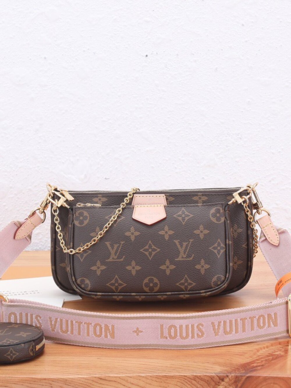 Louis Vuitton Multi Pochette Shoulder Bag Monogram Canvas Brown
